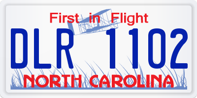 NC license plate DLR1102