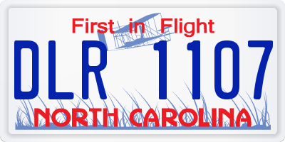 NC license plate DLR1107