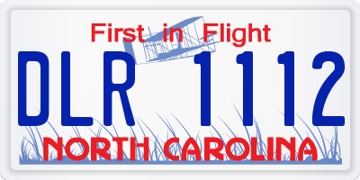 NC license plate DLR1112