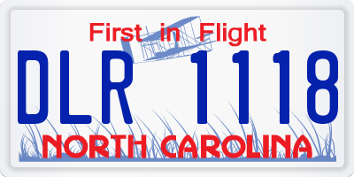 NC license plate DLR1118