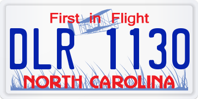 NC license plate DLR1130