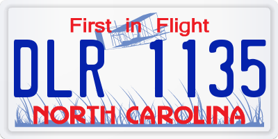 NC license plate DLR1135