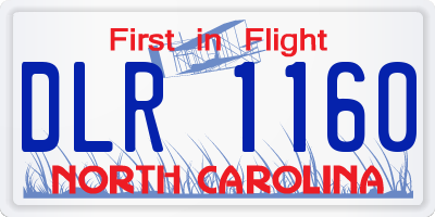 NC license plate DLR1160