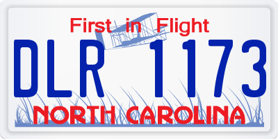 NC license plate DLR1173