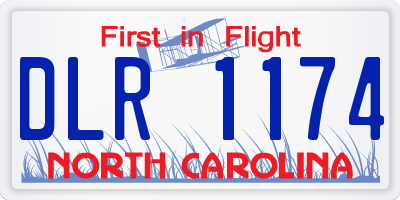 NC license plate DLR1174