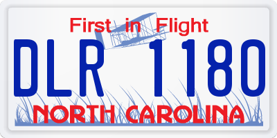 NC license plate DLR1180