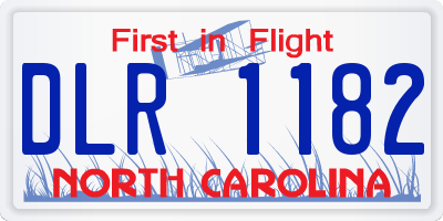NC license plate DLR1182