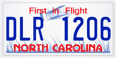 NC license plate DLR1206