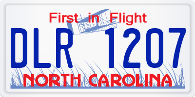 NC license plate DLR1207
