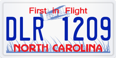 NC license plate DLR1209