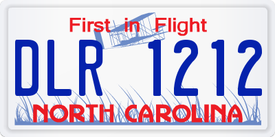 NC license plate DLR1212