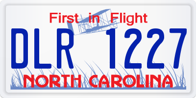 NC license plate DLR1227
