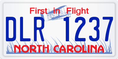NC license plate DLR1237