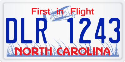 NC license plate DLR1243