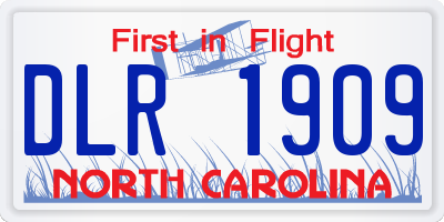 NC license plate DLR1909