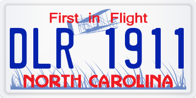 NC license plate DLR1911