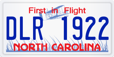NC license plate DLR1922