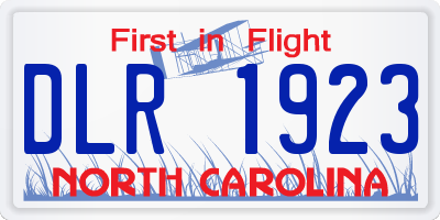 NC license plate DLR1923