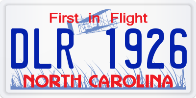 NC license plate DLR1926
