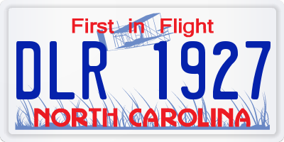 NC license plate DLR1927