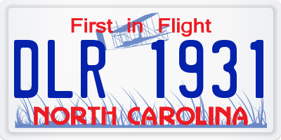 NC license plate DLR1931