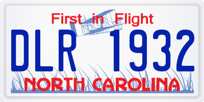 NC license plate DLR1932