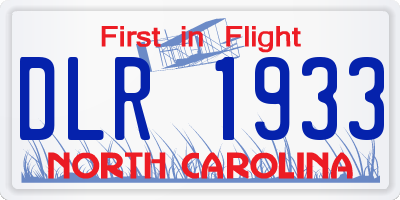 NC license plate DLR1933