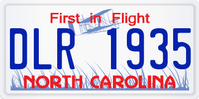 NC license plate DLR1935