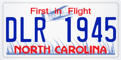 NC license plate DLR1945
