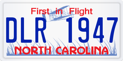 NC license plate DLR1947