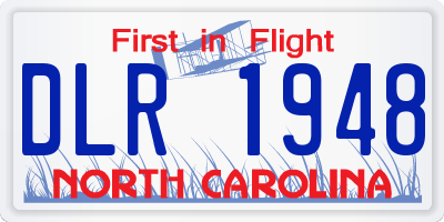 NC license plate DLR1948