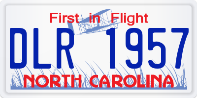 NC license plate DLR1957
