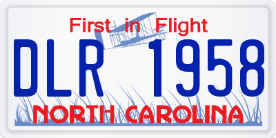NC license plate DLR1958