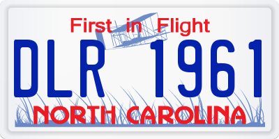 NC license plate DLR1961