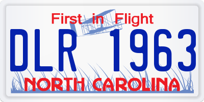 NC license plate DLR1963