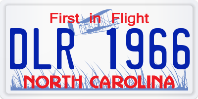 NC license plate DLR1966