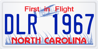 NC license plate DLR1967