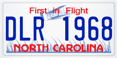 NC license plate DLR1968