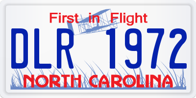 NC license plate DLR1972