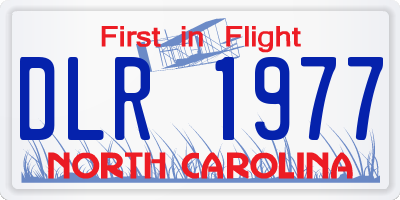 NC license plate DLR1977