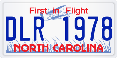 NC license plate DLR1978