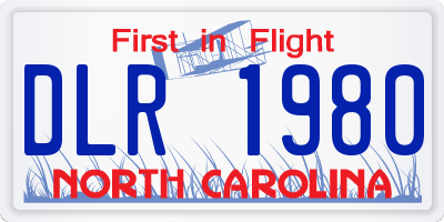 NC license plate DLR1980