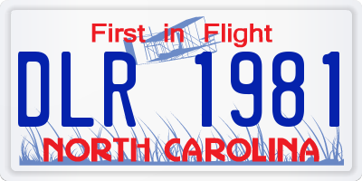 NC license plate DLR1981