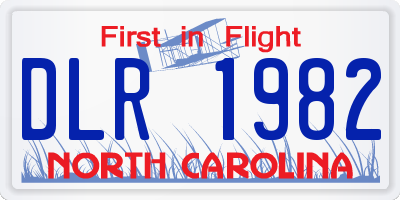 NC license plate DLR1982