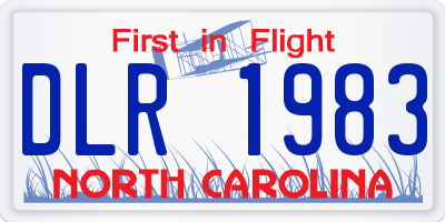 NC license plate DLR1983