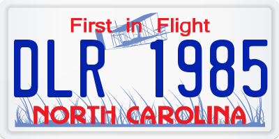 NC license plate DLR1985