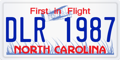 NC license plate DLR1987