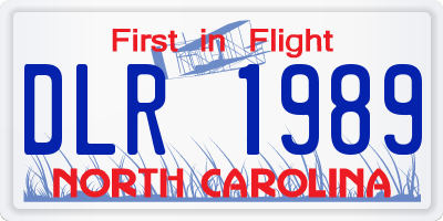 NC license plate DLR1989