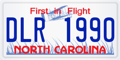 NC license plate DLR1990