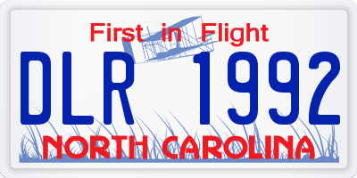NC license plate DLR1992